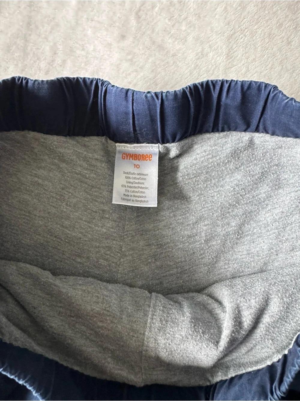 Gymboree Navy Cargo Pull-On Pants with Red Accent